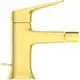 Goldene Bidetarmatur von Ideal Standard, mit einem schmalen Auslauf und einem Hebelgriff zur Regulierung des Wasserflusses. Klar strukturiertes Design, bestens geeignet für moderne Badezimmer.